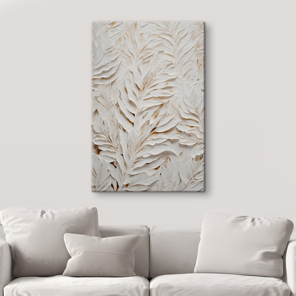 Witte bladranken met schaduw — interieur 1