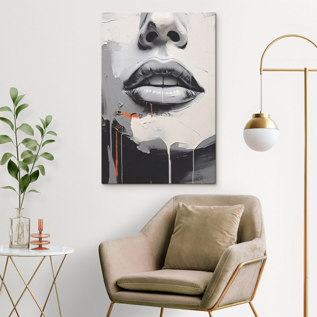 Donkere lippen in grijs — interieur 2