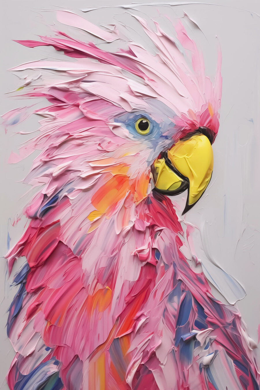 Roze kaketoe met kuif — volledig ontwerp