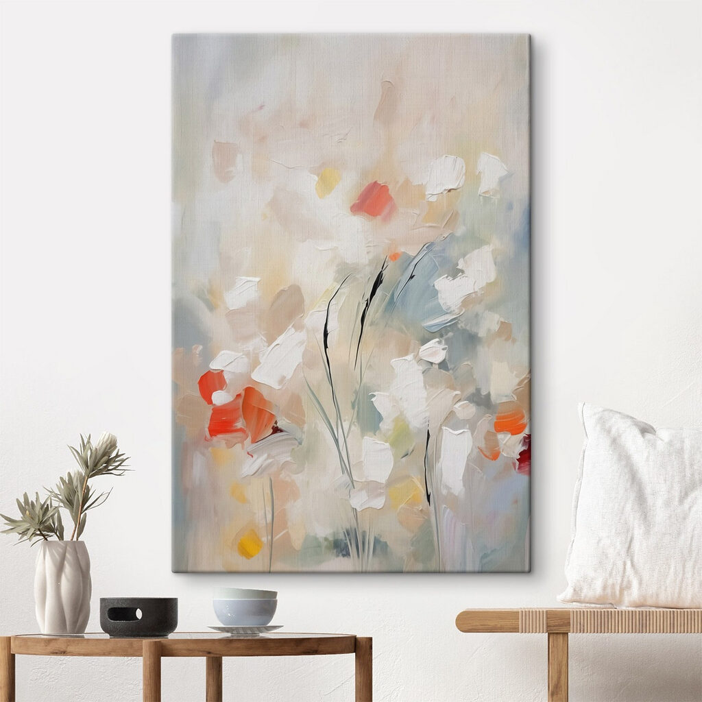 Bloemen in bleke verftoetsen — interieur 1