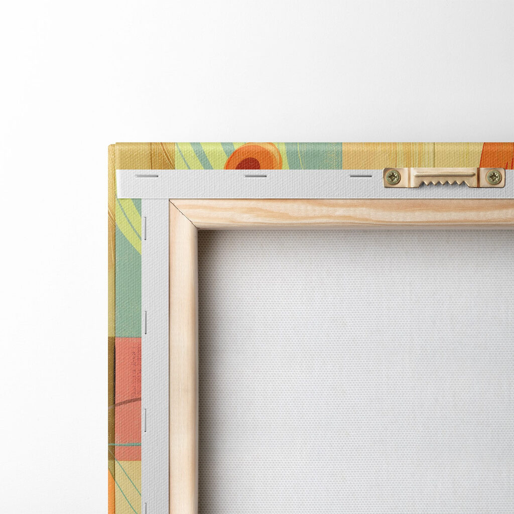 Wijnglas in kleurige geometrie — achterkant