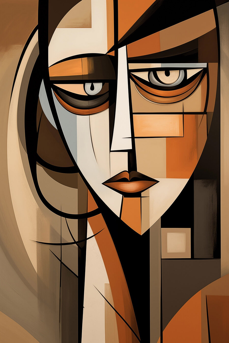 Schilderij van een vrouw’s gezicht — volledig ontwerp