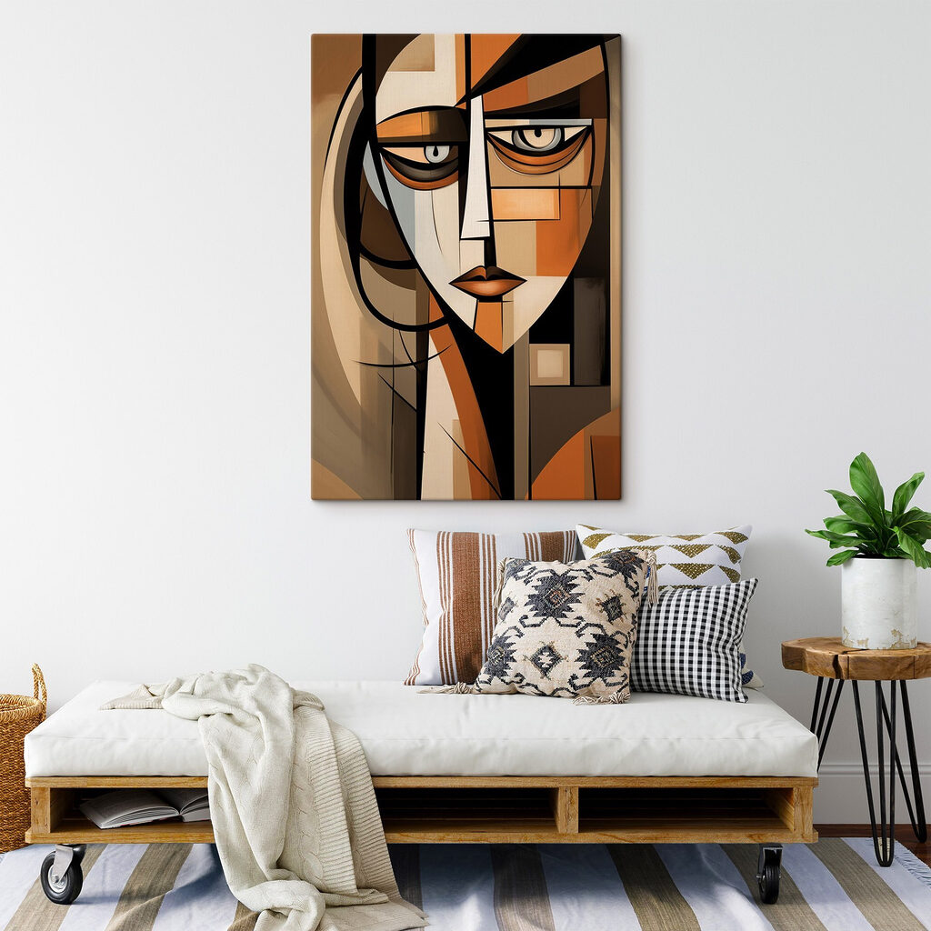 Schilderij van een vrouw’s gezicht — interieur 1