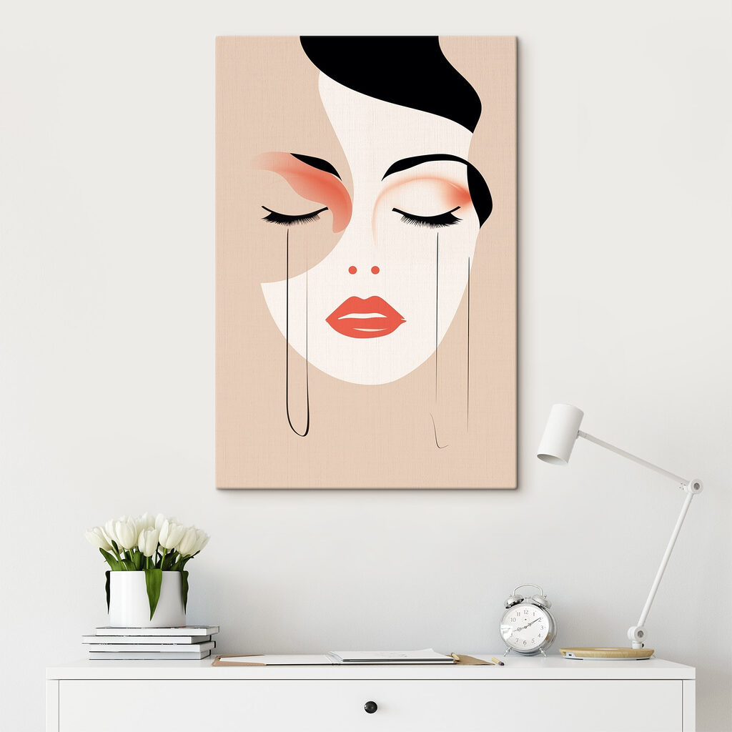 Roze lippen onder oogschaduw — interieur 1