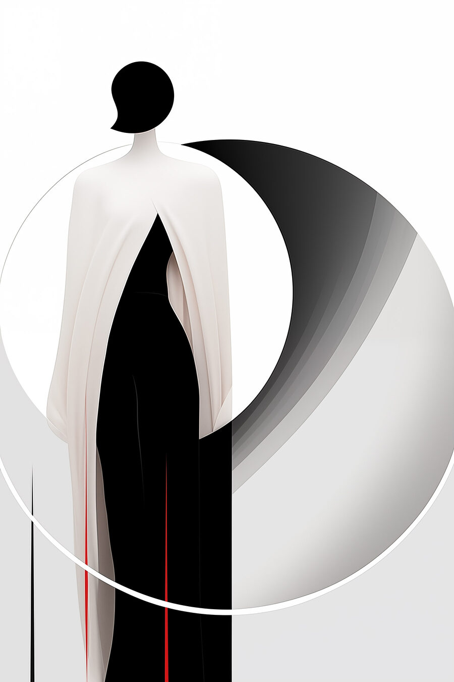 Silhouet voor grijze waaier — volledig ontwerp