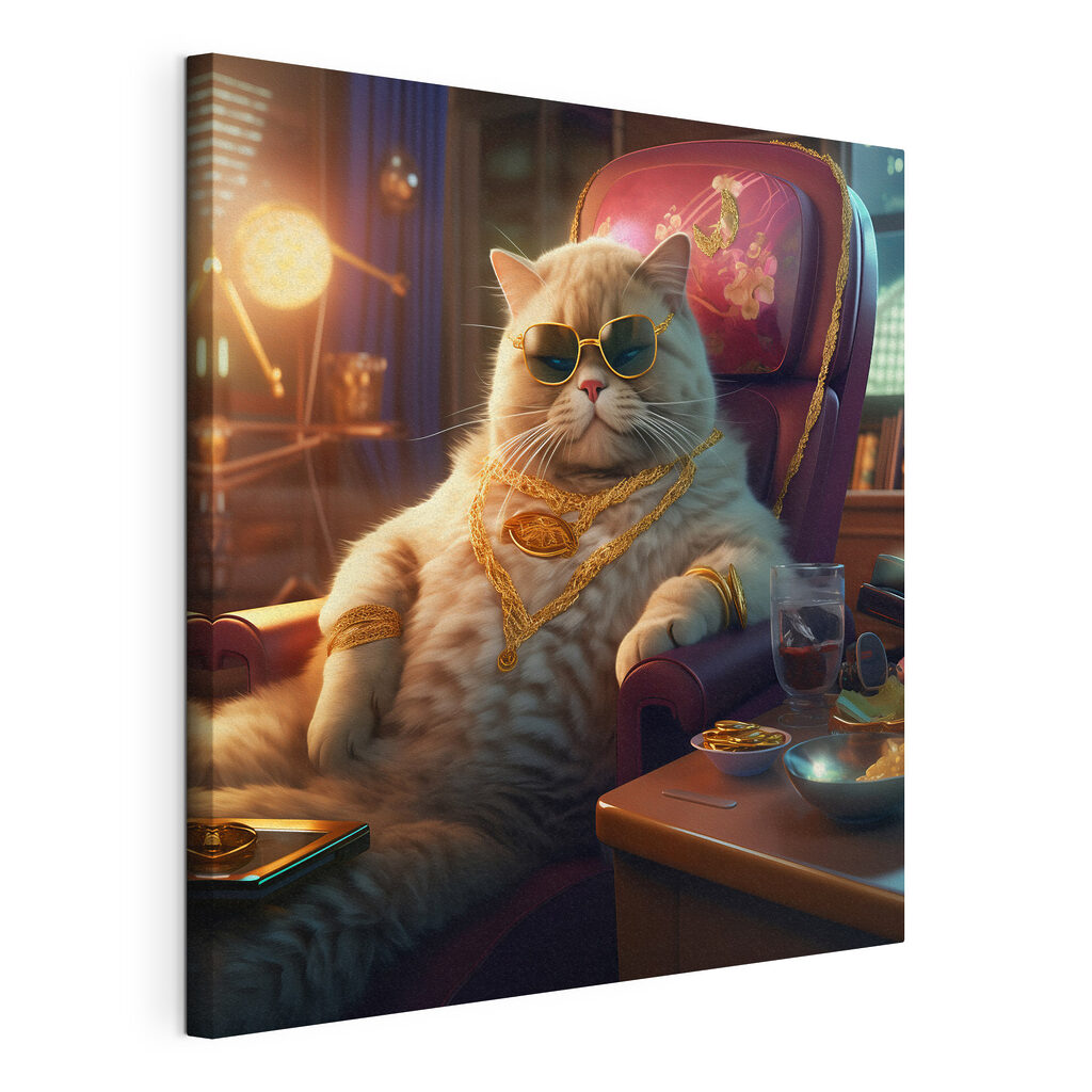 Stoere kat in fauteuil — productweergave
