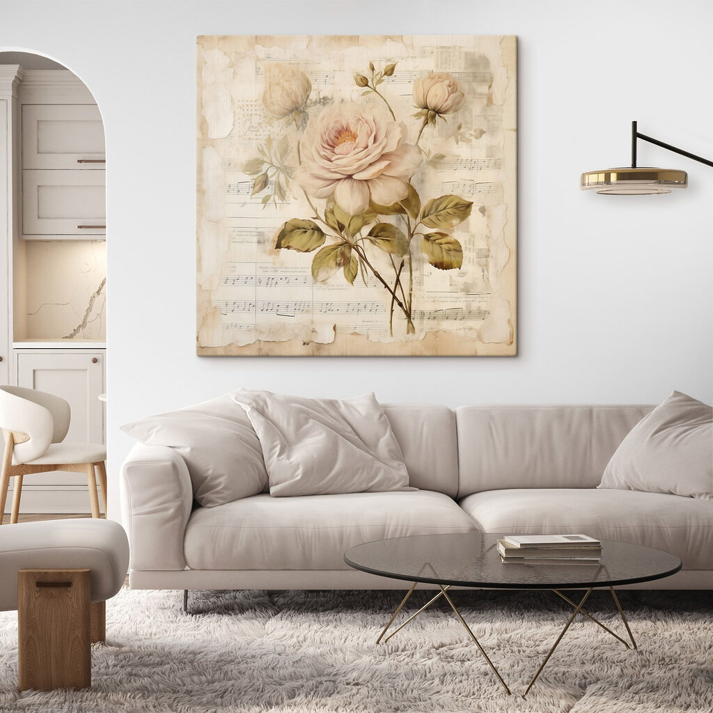 Bleke roos op bladmuziek — interieur 2