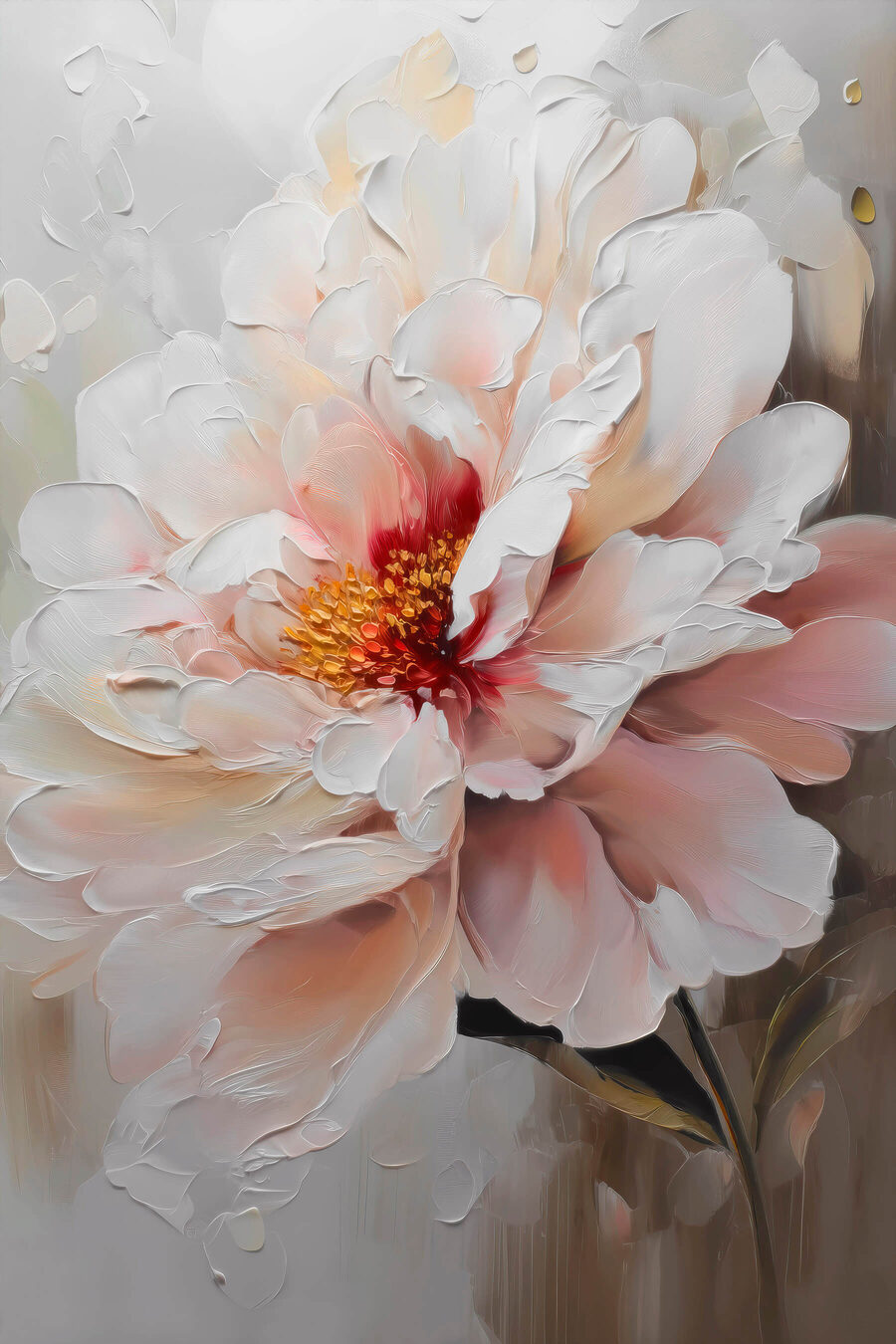 Roze hart tussen wit — volledig ontwerp