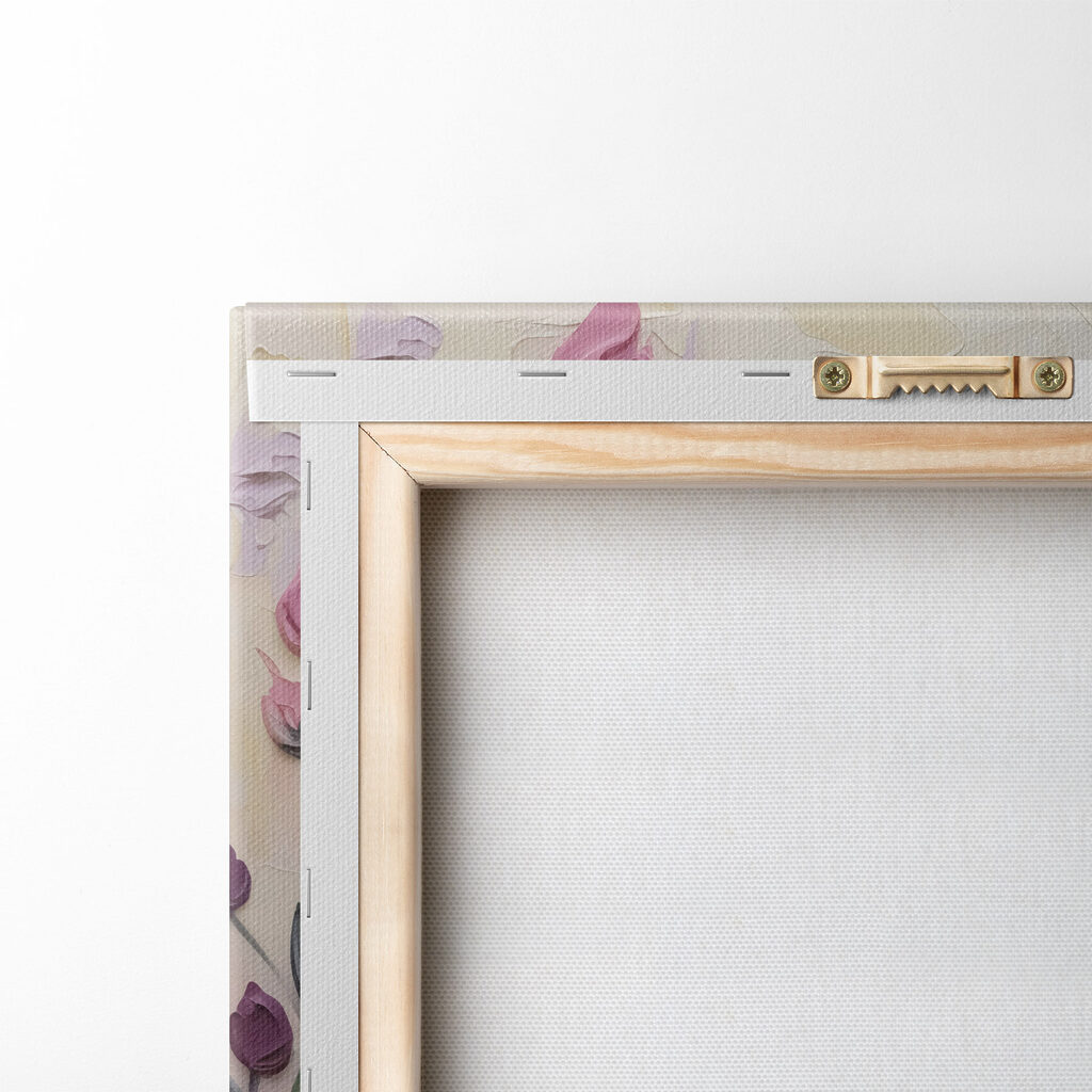 Roze bloemen in pastelflarden — achterkant
