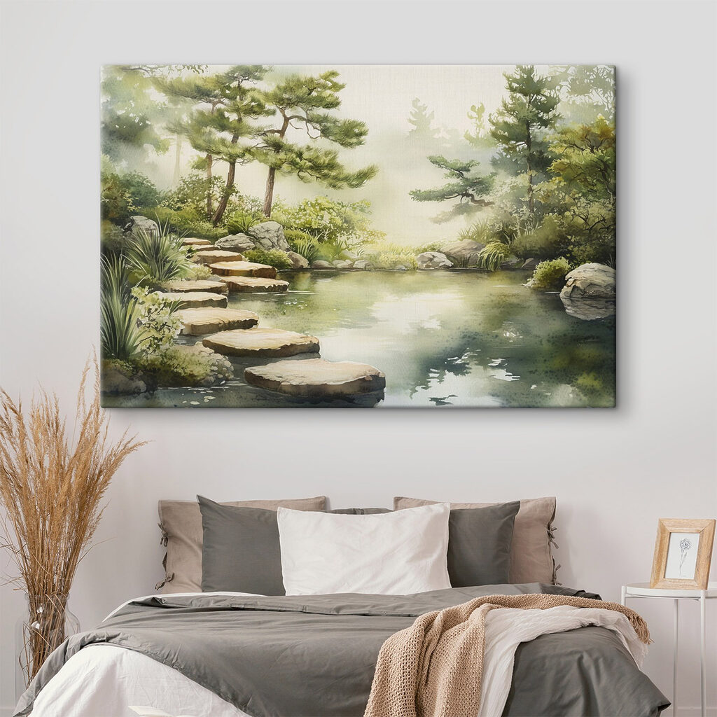 Water met een vijver en een pad ernaartoe in een interieur