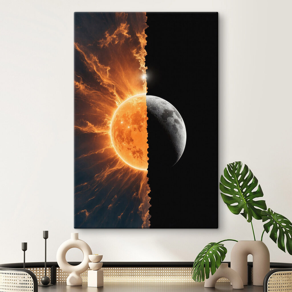 Zon ontmoet halve maan in een interieur