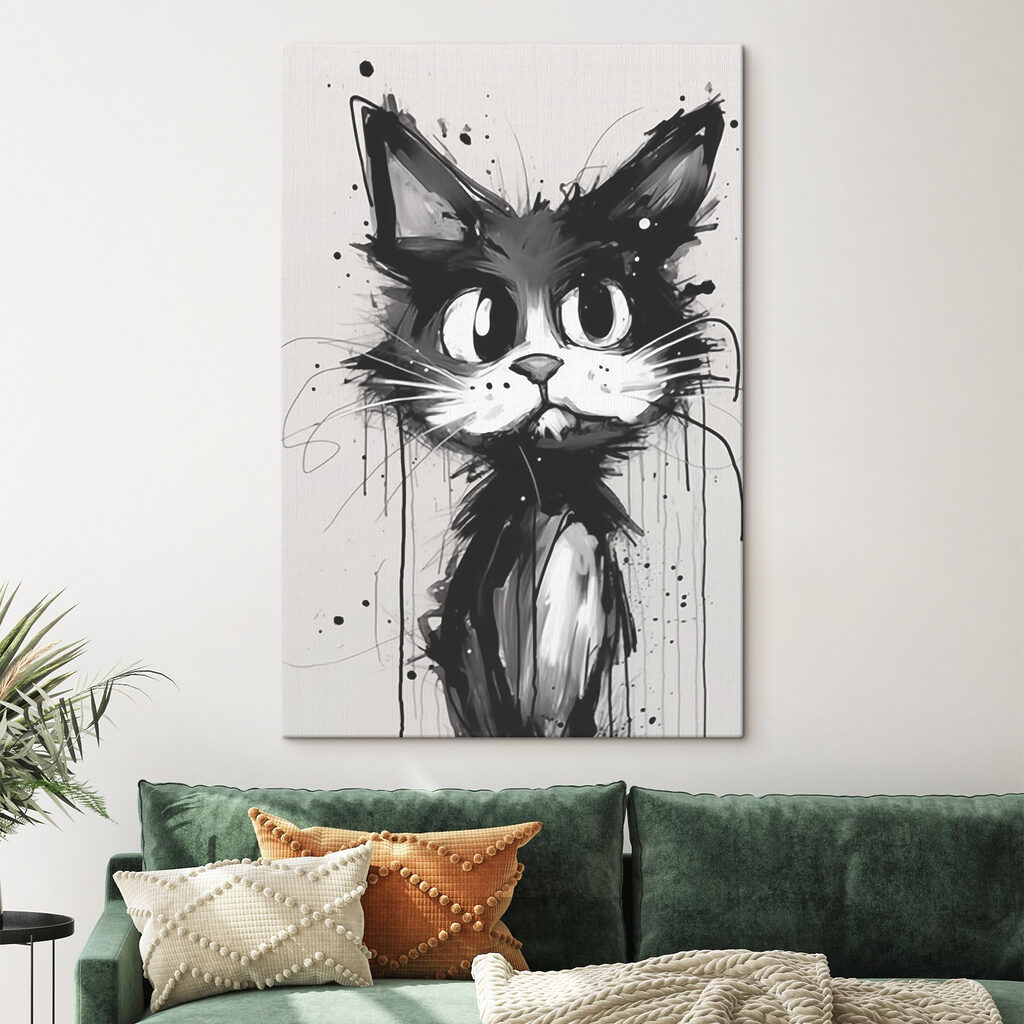 Kat met zwarte verf — interieur 2