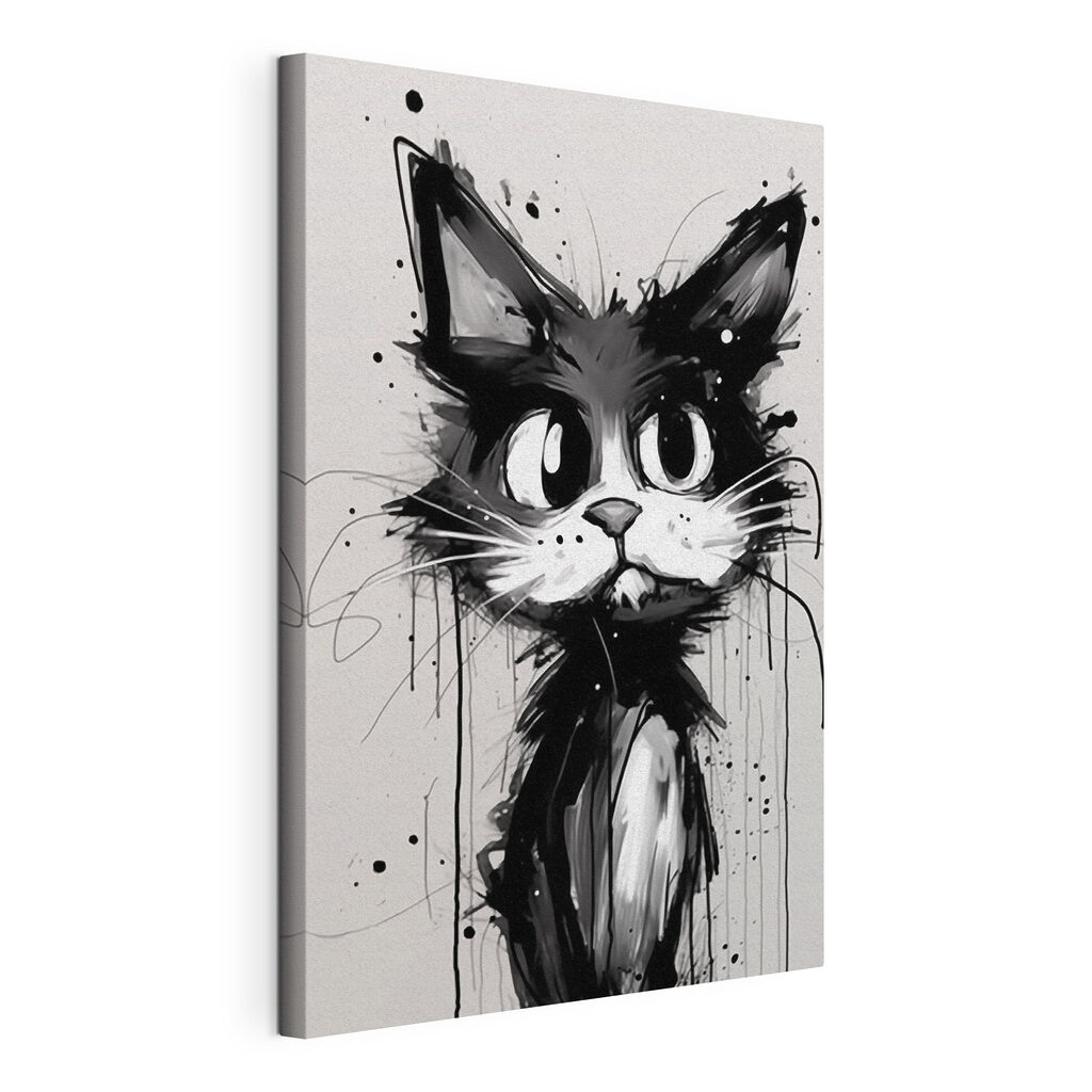 Kat met zwarte verf — productweergave