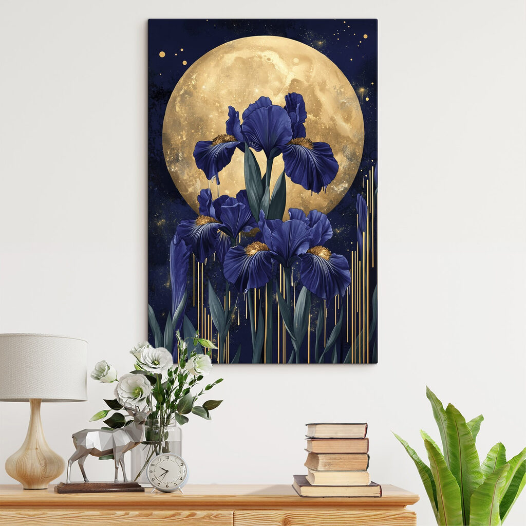 Schilderij van bloemen en een maan — interieur 2