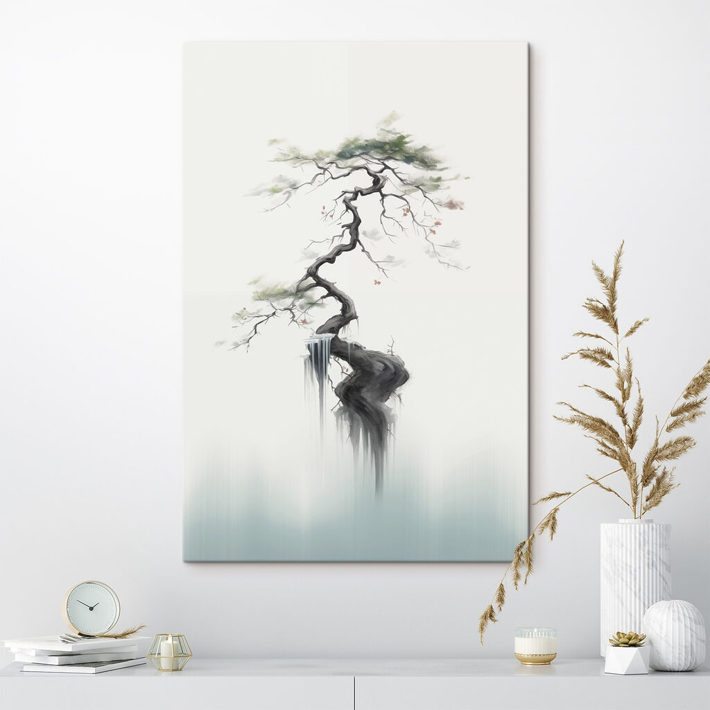 Boom met een waterval in een interieur