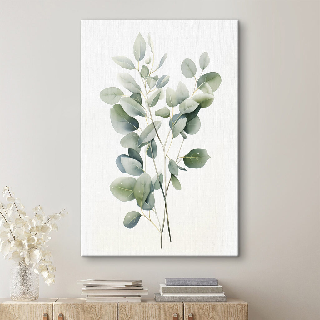 Aquarel van een plant in een interieur