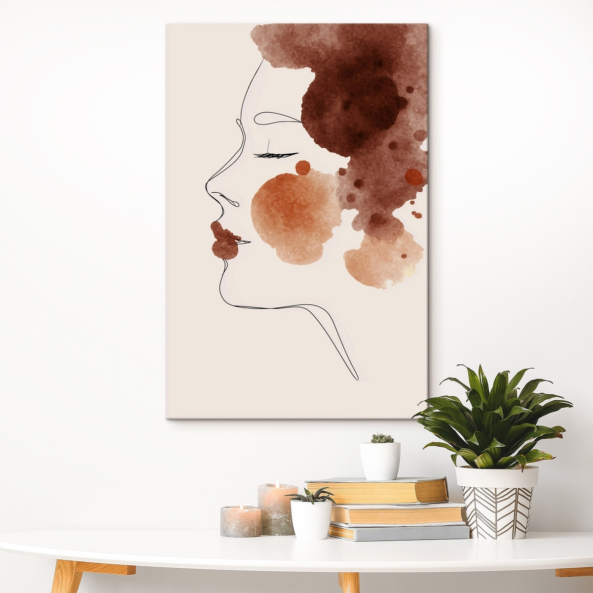 Gezicht in lijnen en bruintinten — interieur 1