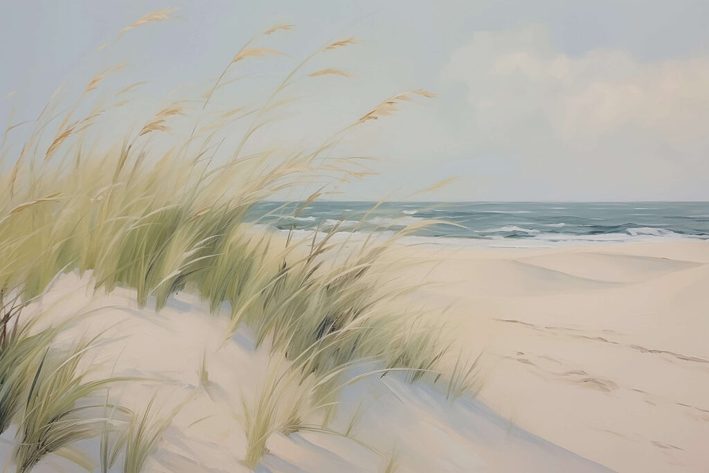 Strand met gras en zand — volledig ontwerp