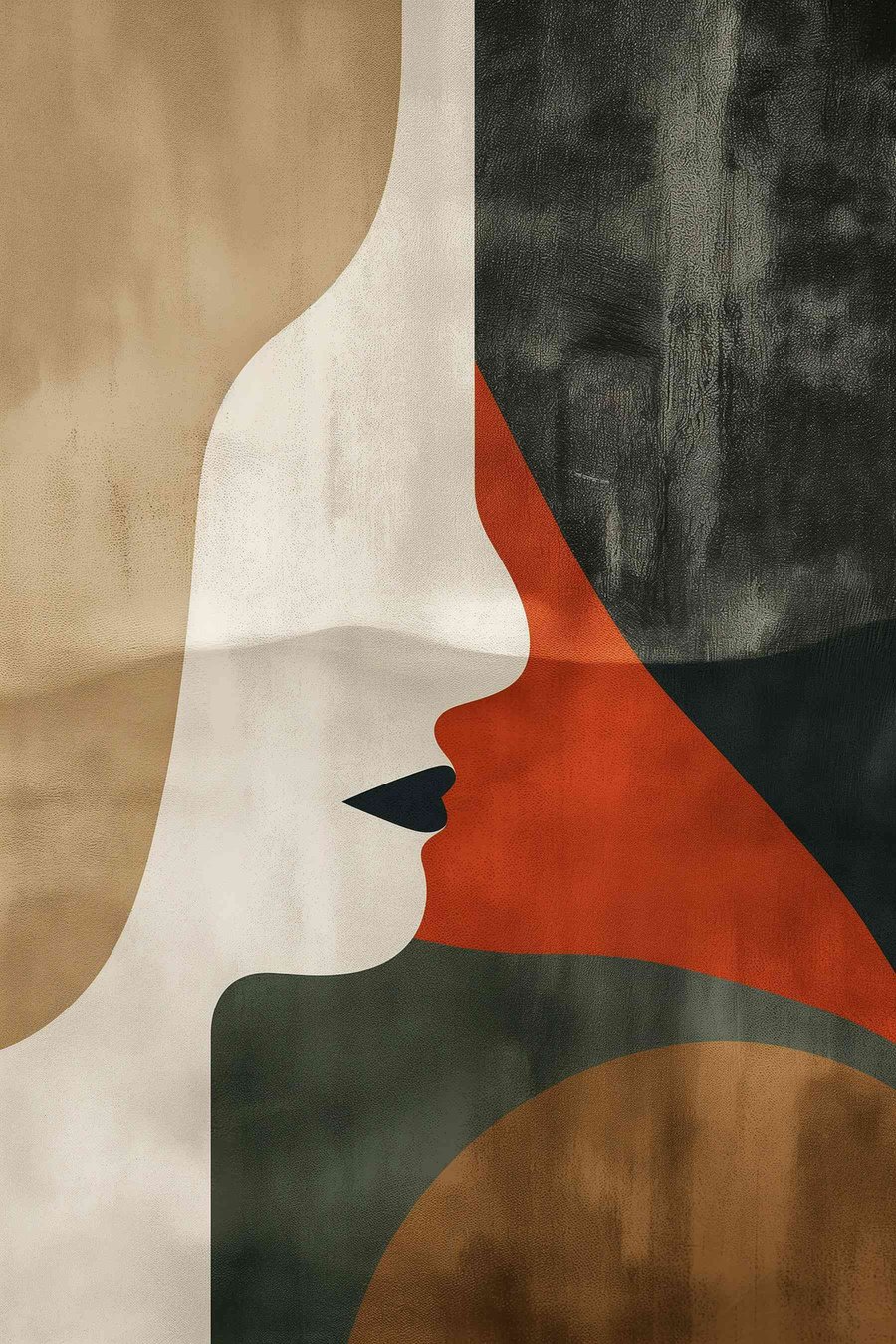 Gezicht en abstractie — volledig ontwerp