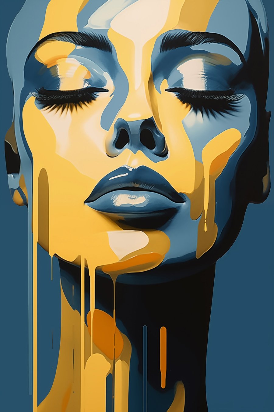 Portret van vrouw met gesloten ogen — volledig ontwerp