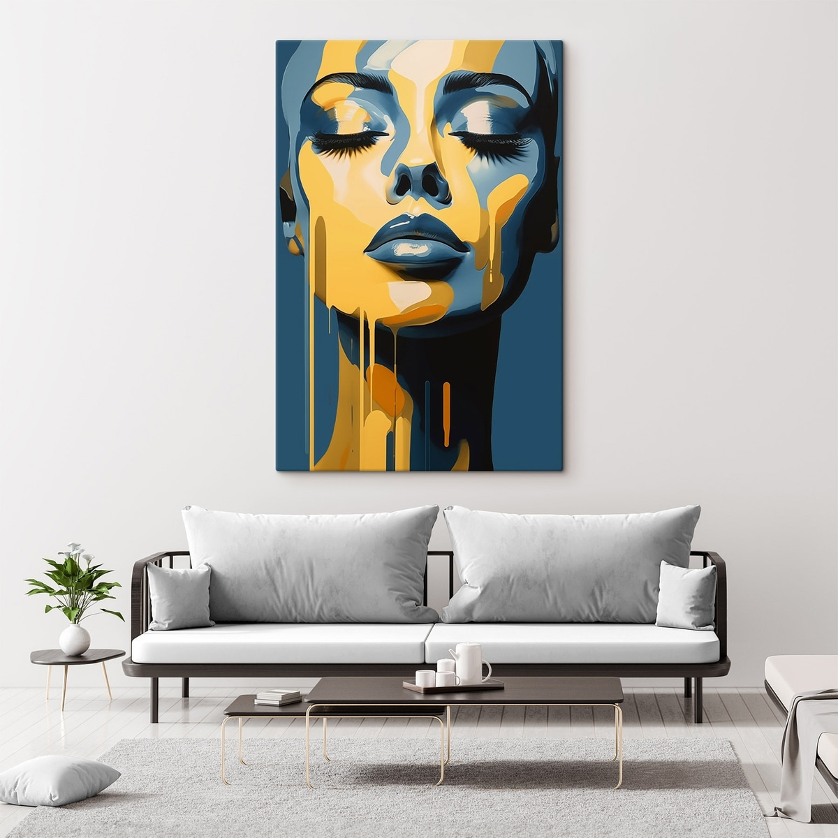 Portret van vrouw met gesloten ogen — interieur 1