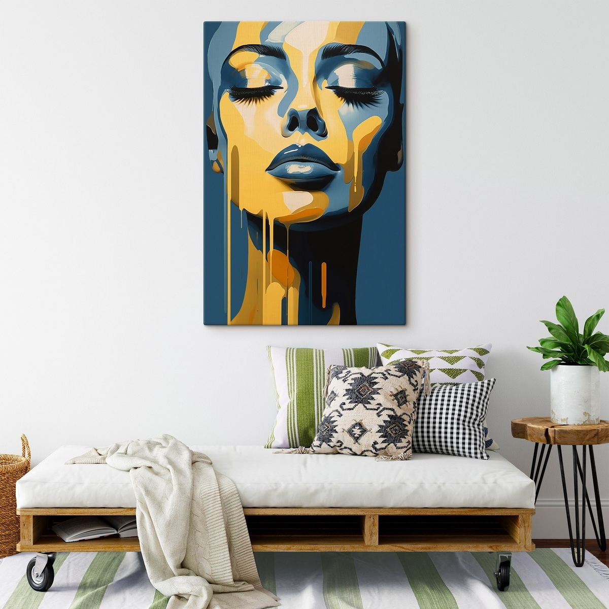 Portret van vrouw met gesloten ogen — interieur 2