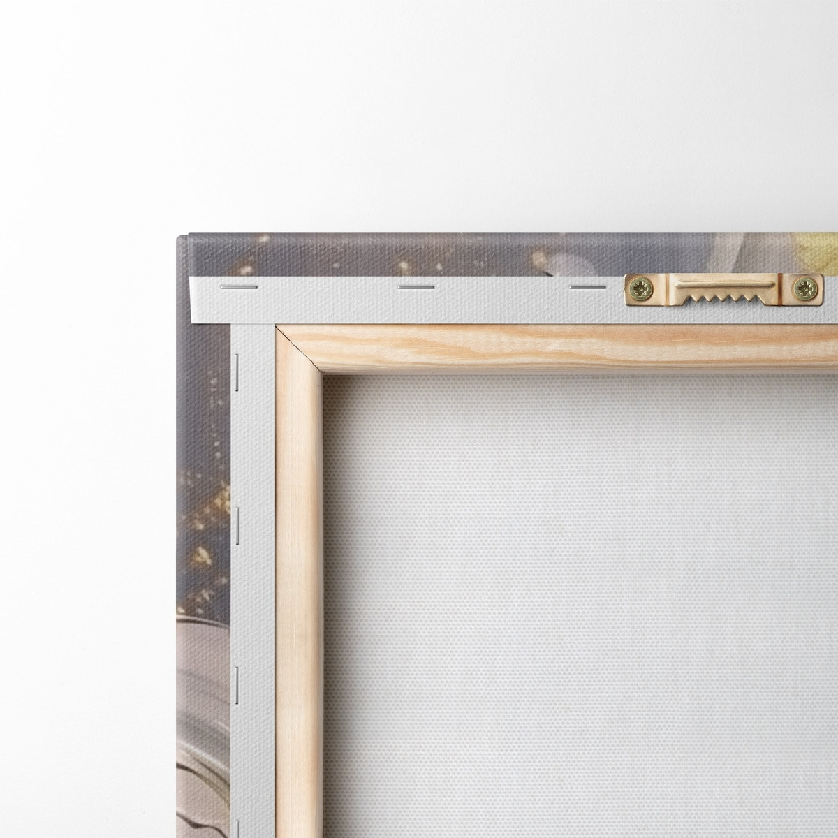 Witte lelie met gele accenten op blauwe achtergrond — achterkant