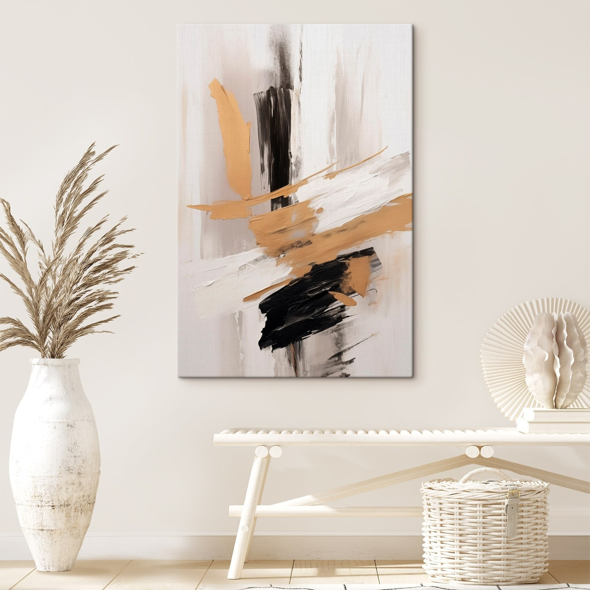 Moderne abstractie imitatie van penseelstreken — interieur 2