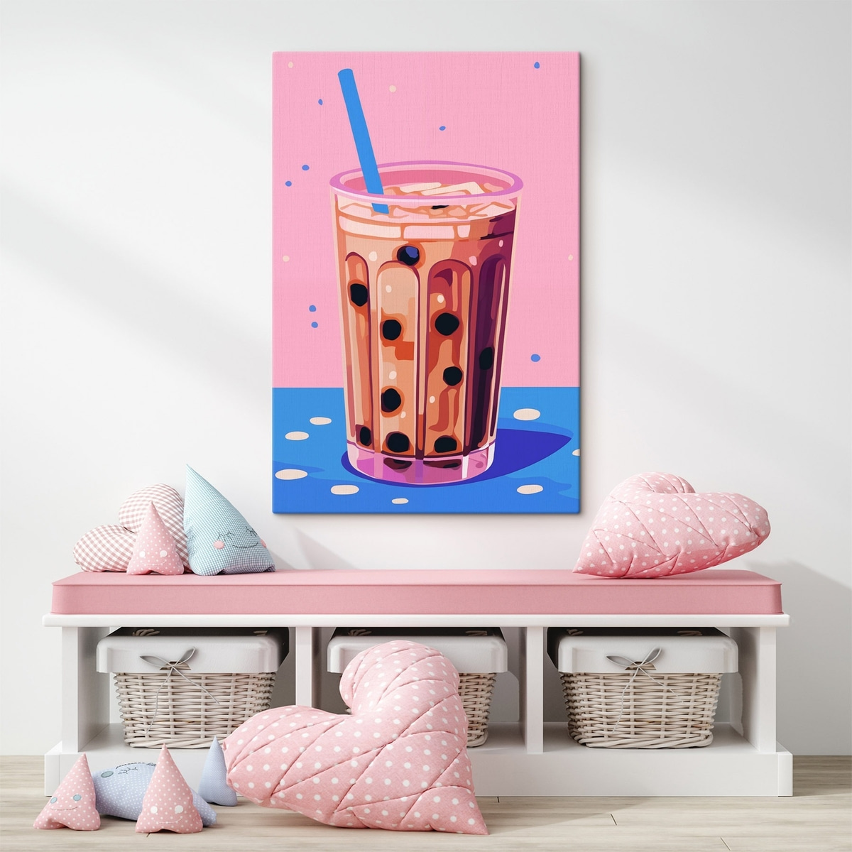 Glazen met bubbelthee — interieur 2