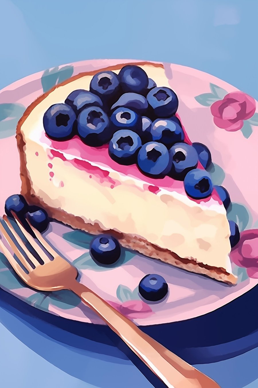 Cheesecake met bosbessen — volledig ontwerp