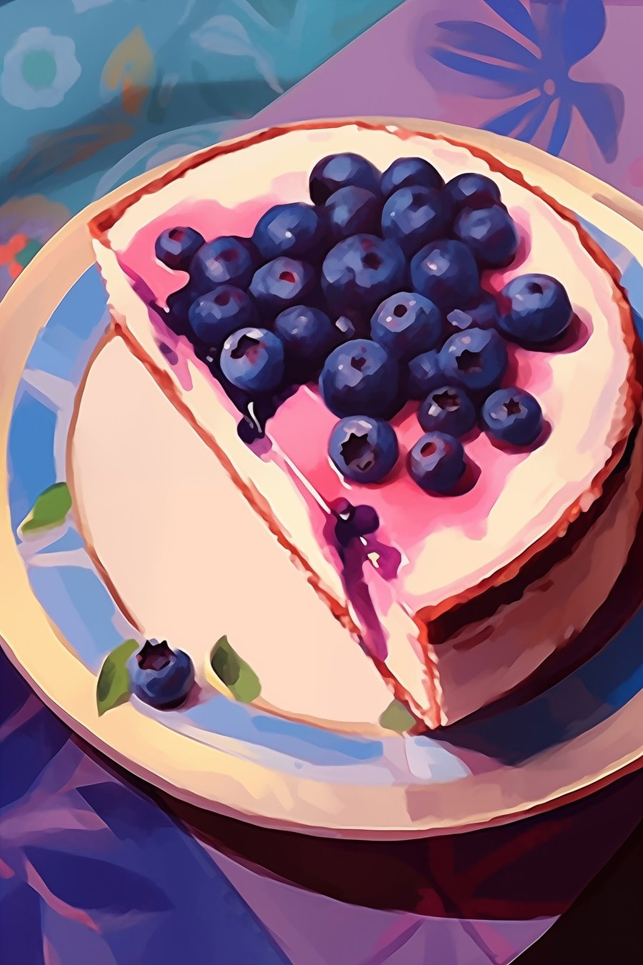 Cheesecake met bosbessen — volledig ontwerp