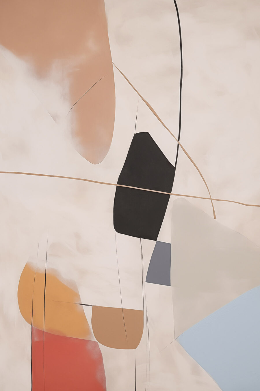 Abstracte vormen in zachte kleuren — volledig ontwerp