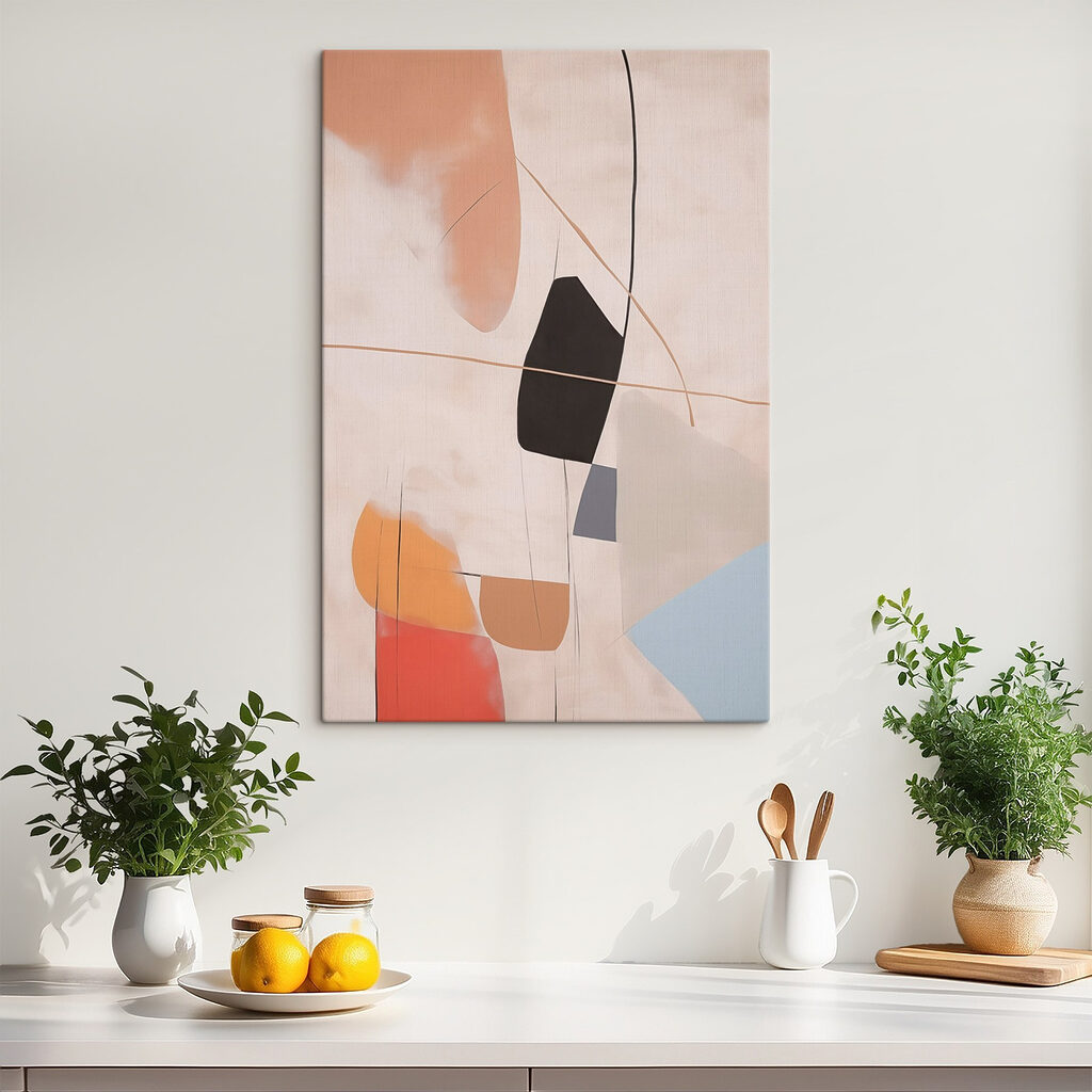 Abstracte vormen in zachte kleuren — interieur 1