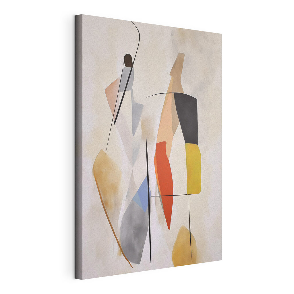 Schilderij van een paar mensen, gespannen canvas met doorlopende rand