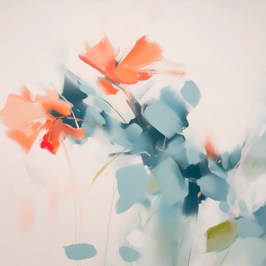 Abstracte bloemen imitatieschilderij — volledig ontwerp