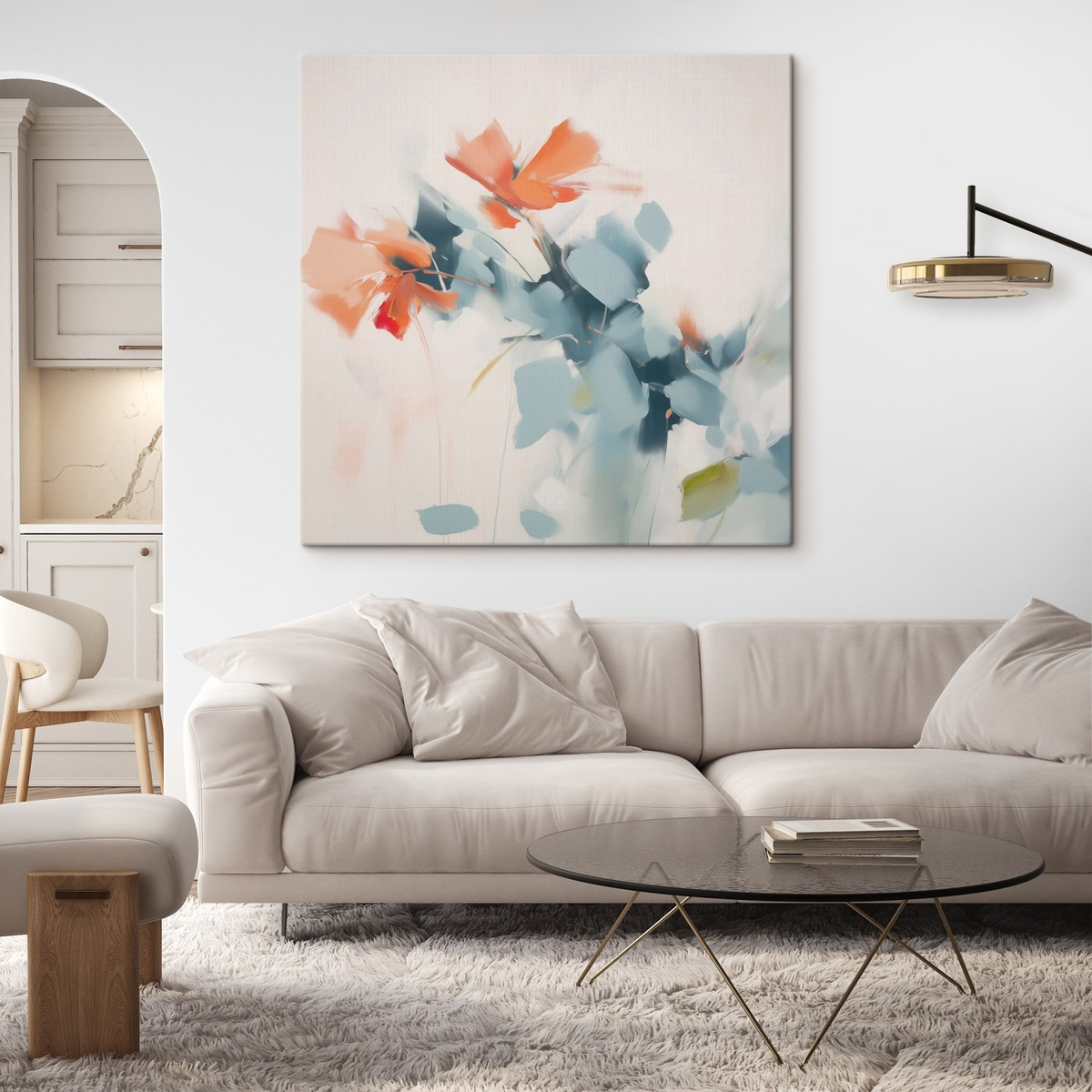 Abstracte bloemen imitatieschilderij — interieur 2