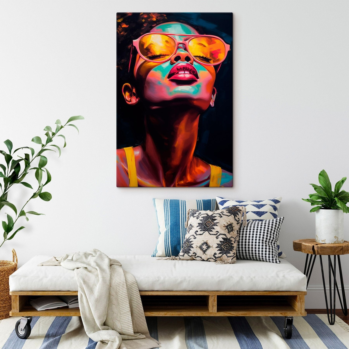 Vrouw met gele bril — interieur 2