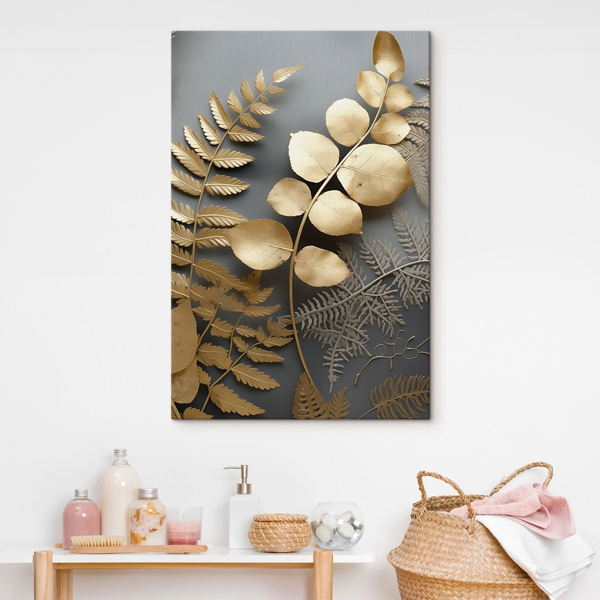 Varens en eucalyptustakken op een donkere achtergrond — interieur 1
