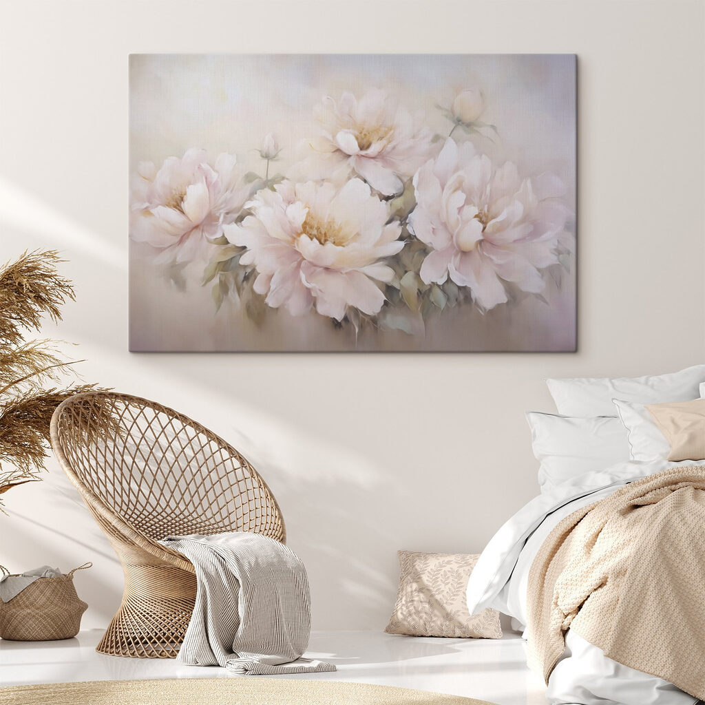 Schilderij van bloemen op een witte achtergrond — interieur 2