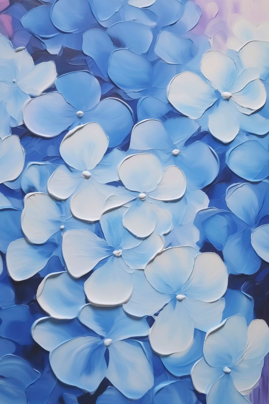 Hortensia imitatieschilderij — volledig ontwerp