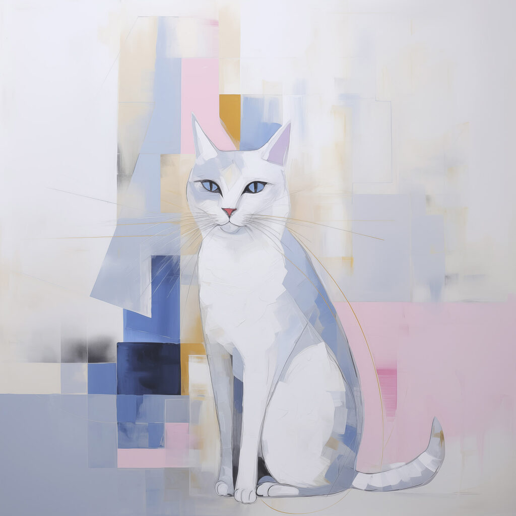 Schilderij van een kat — volledig ontwerp