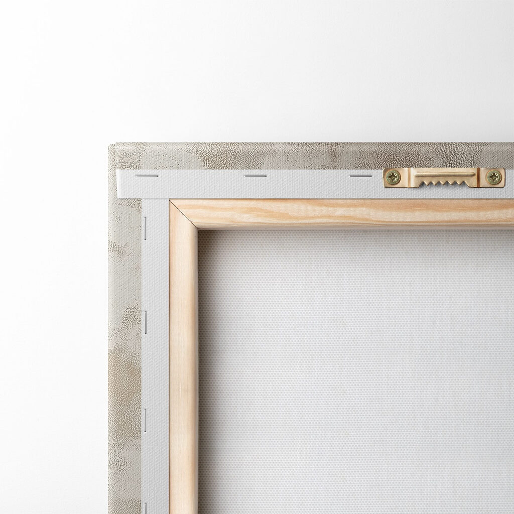 Het gezicht van een vrouw, gemaakt van bruine stukjes brood — achterkant