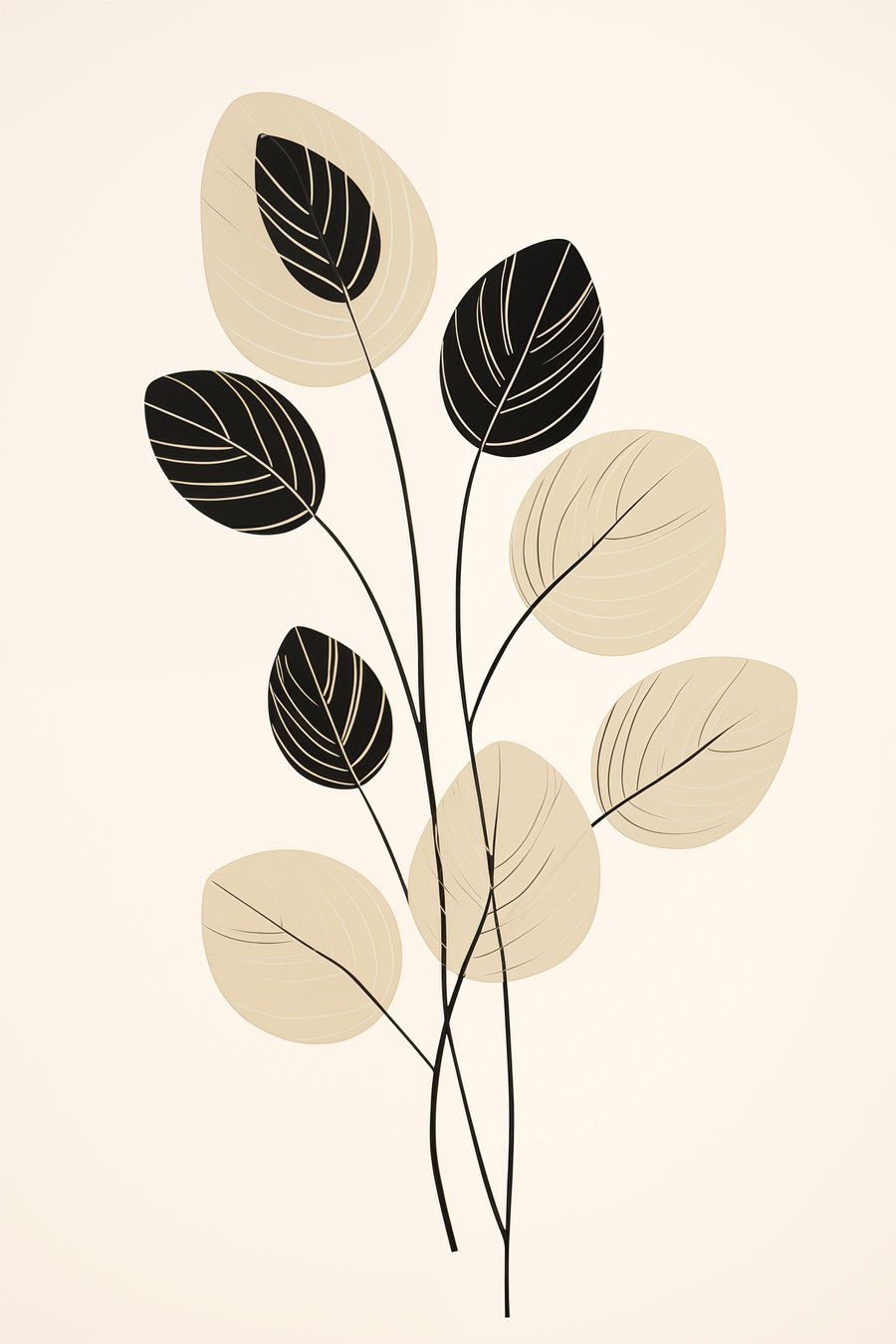 Minimalistische botanische illustratie — volledig ontwerp