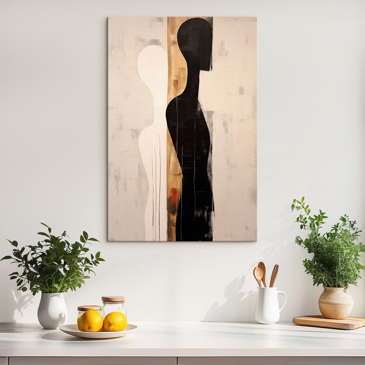 Silhouet van twee figuren — interieur 2