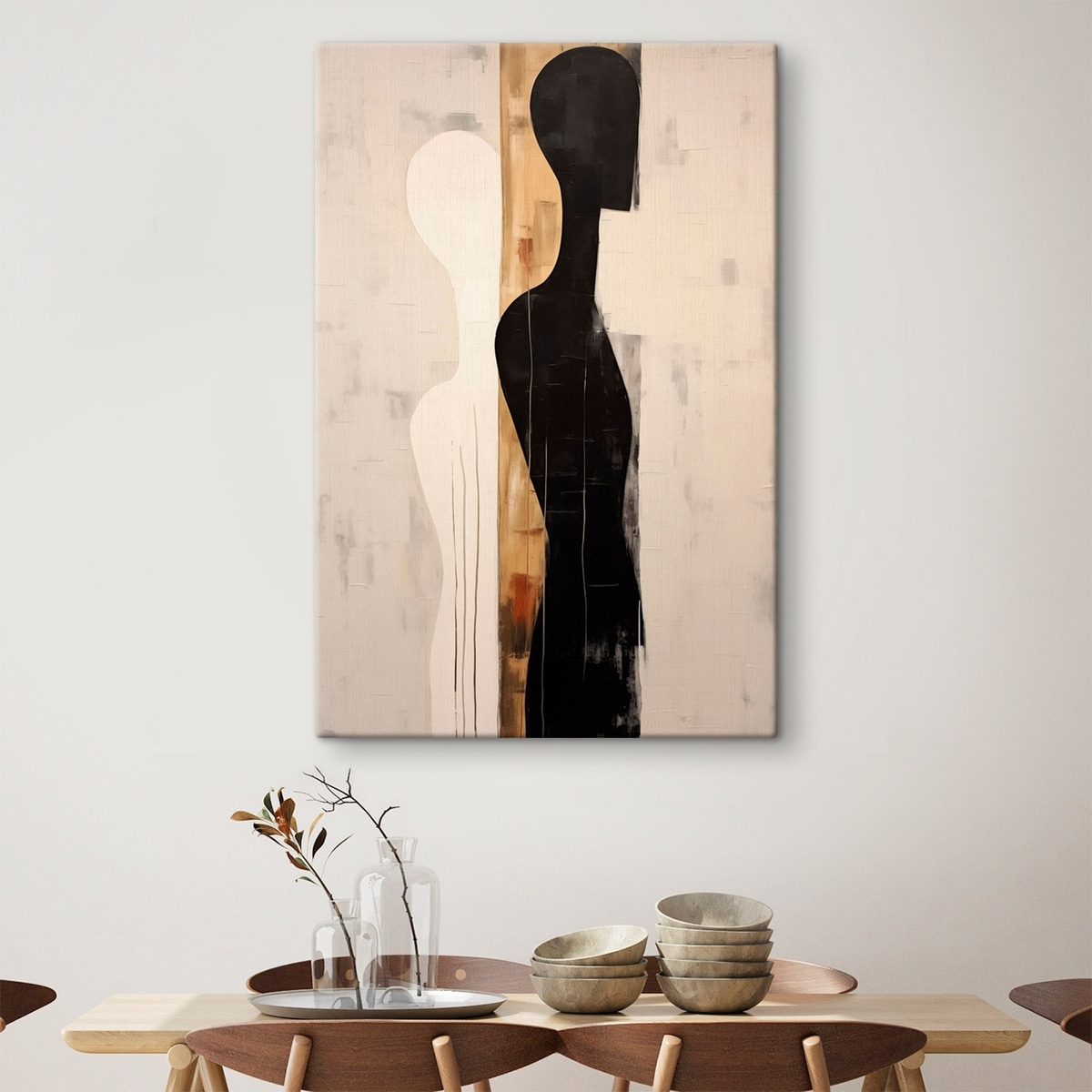 Silhouet van twee figuren — interieur 1