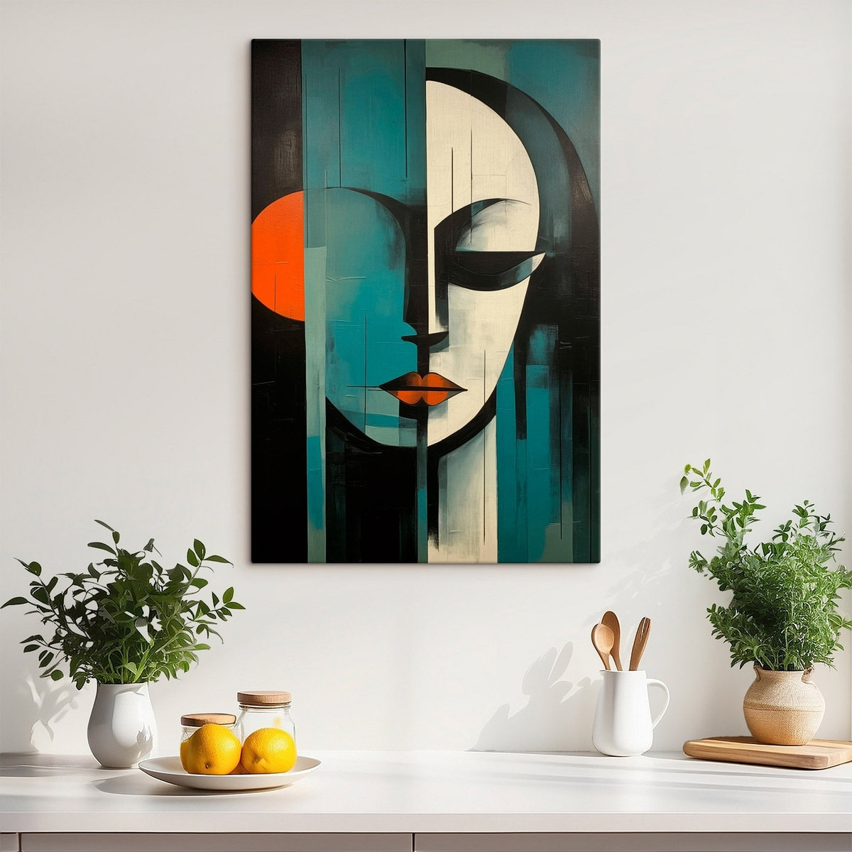 Abstract vrouwenportret — interieur 1