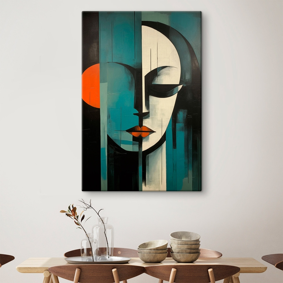 Abstract vrouwenportret — interieur 2