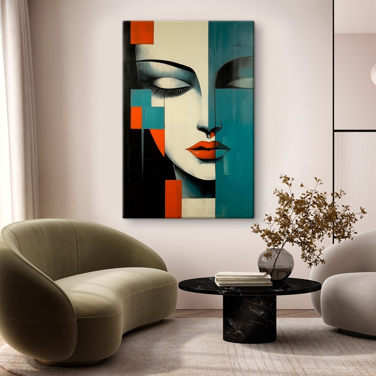 Abstract vrouwenportret — interieur 2