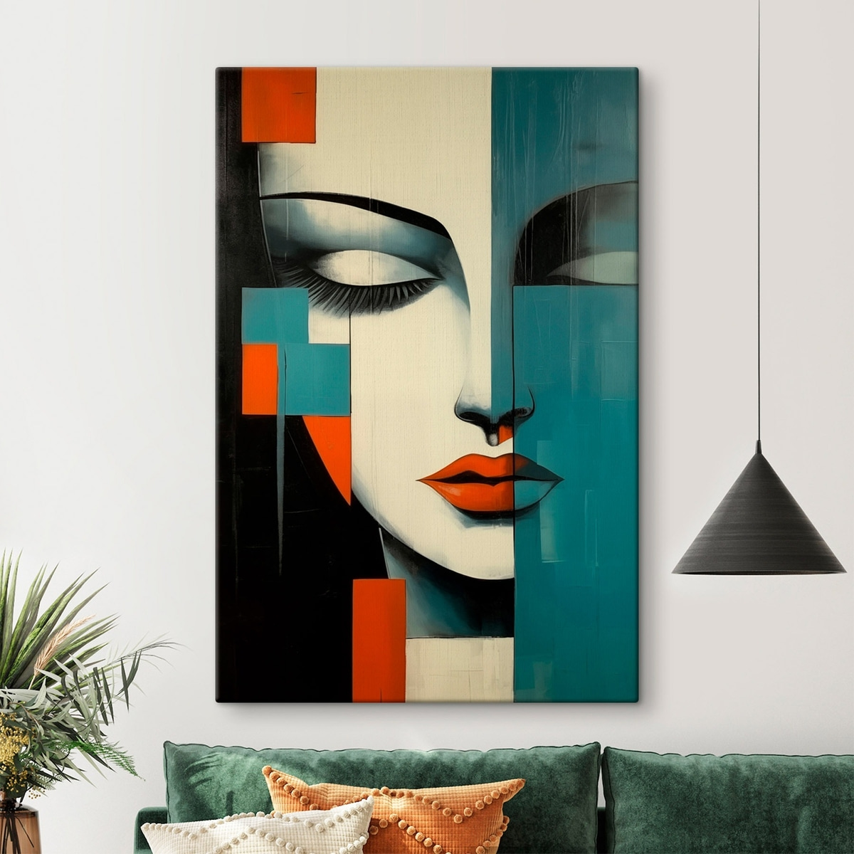 Abstract vrouwenportret — interieur 1