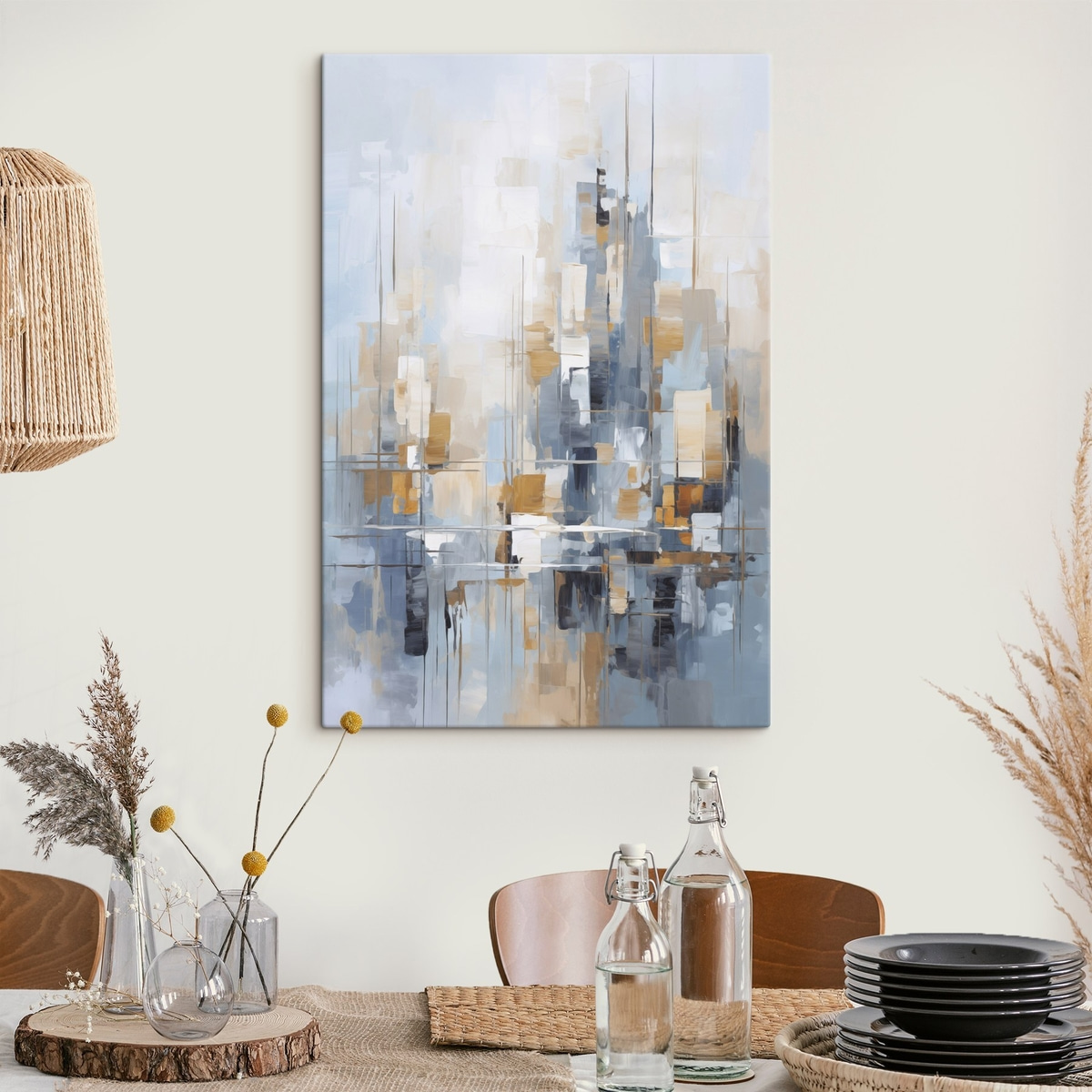 Abstractie imitatie van penseelstreken — interieur 2